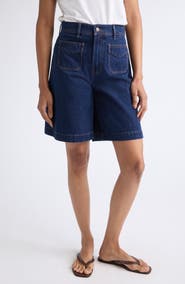 Veronica Beard Carter Patch Pocket Denim Shorts