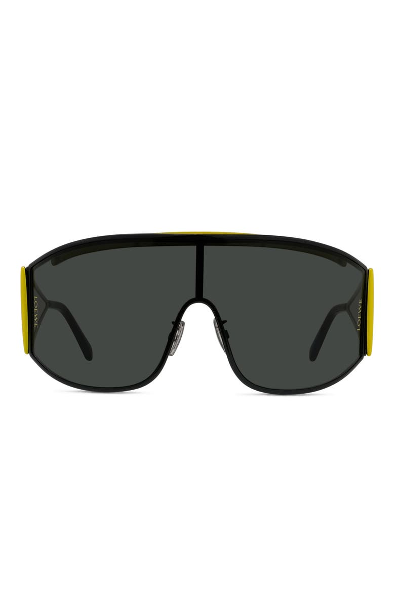 Signature 138mm Mask Sunglasses, Main, color, MATTE BLACK / SMOKE