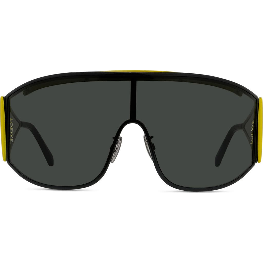 Loewe Signature 138mm Mask Sunglasses in Matte Black/smoke at Nordstrom