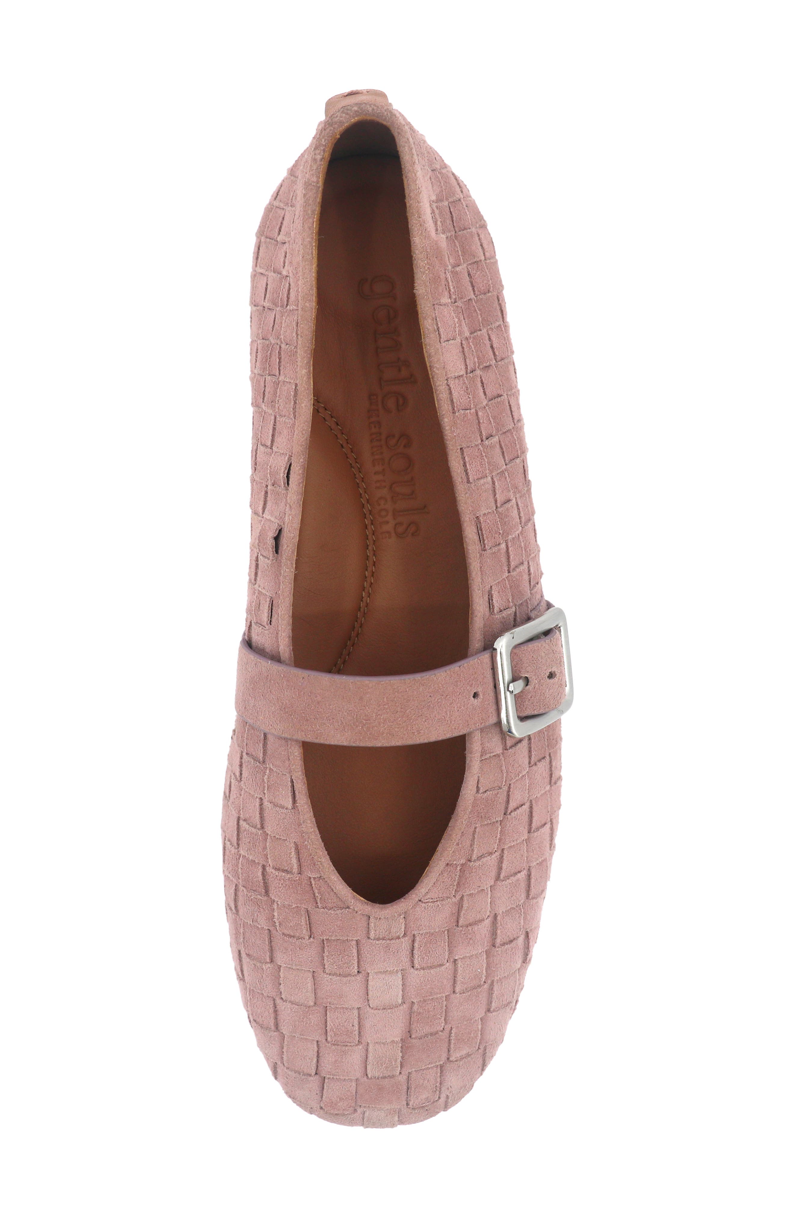 Winifred Woven Mary Jane Flat, Alternate, color, ROSE SUEDE