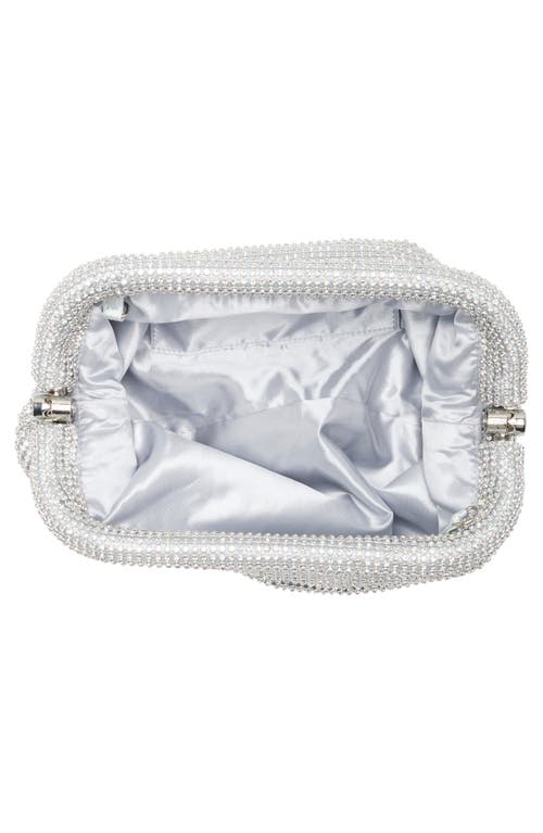 Jessica Mcclintock Kiana Rhinestone Frame Top Clutch In Silver