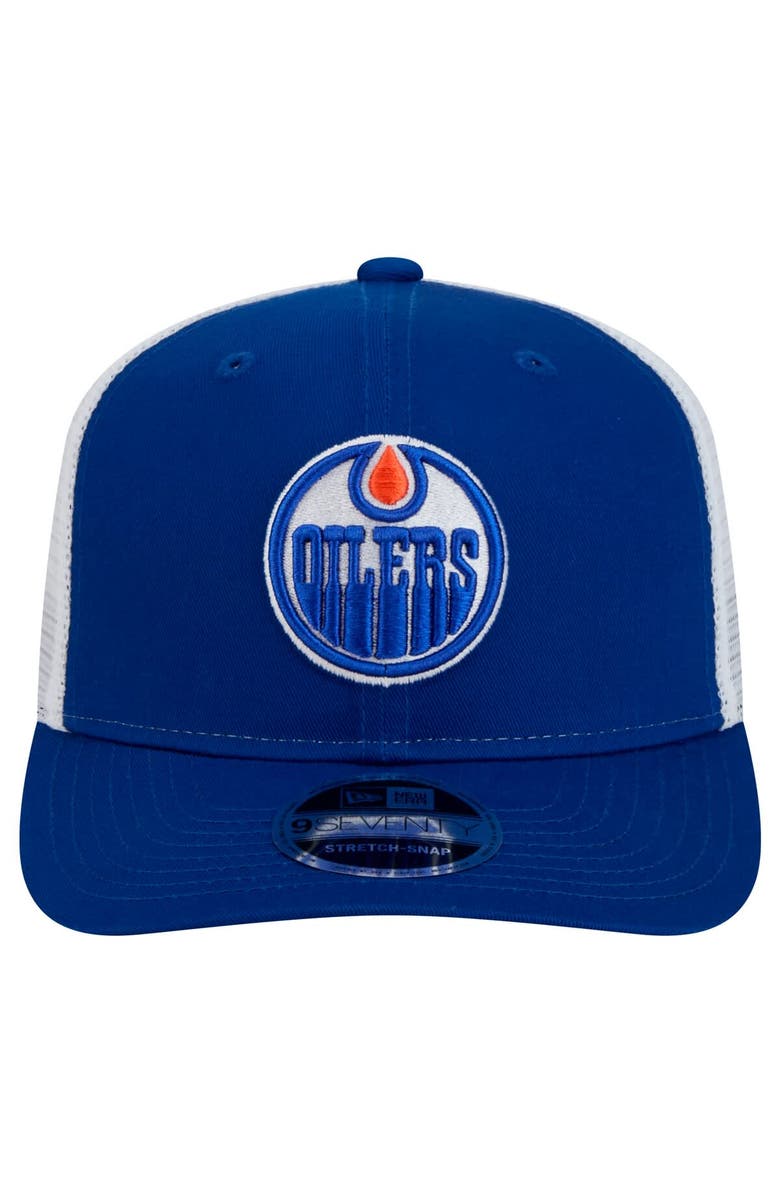 New Era Men's New Era Royal Edmonton Oilers Core Trucker 9SEVENTY Stretch-Snap Hat, Alternate, color, 