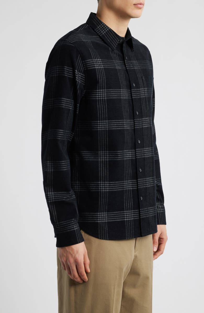 Vince Plaid Corduroy Button-Up Shirt, Alternate, color, Black/Off White