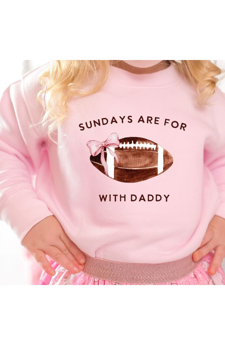 Sweet Wink Football With Daddy Sweatshirt, Alternate, color, Ballet Pink