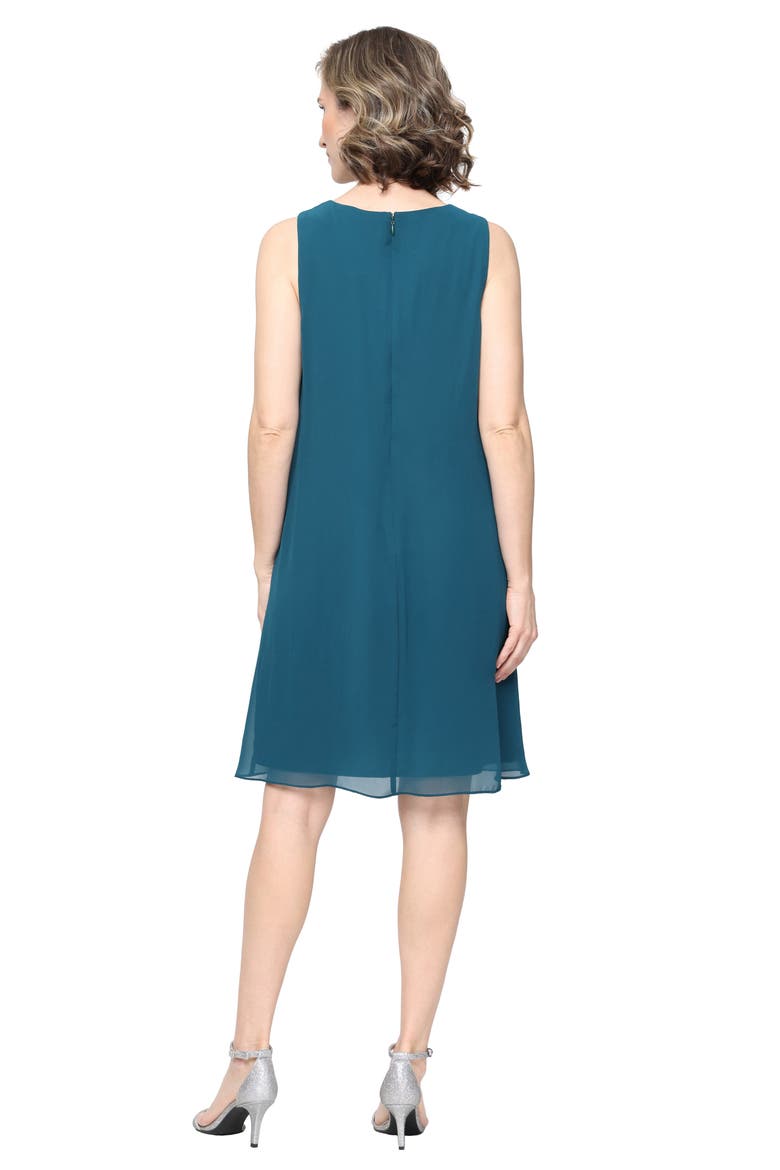 Chiffon Sleeveless Dress with Beaded Jacket, Alternate, color, MALLARD