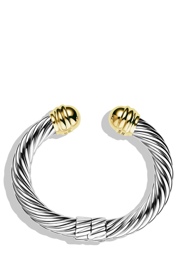 'Cable Classics' Bracelet with Gold Domes, Alternate, color, TWO TONE
