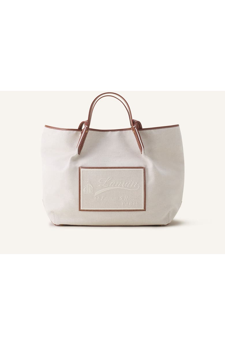 Lanvin Catch By Lanvin Canvas Tote Bag, Main, color, Ecru/Cognac