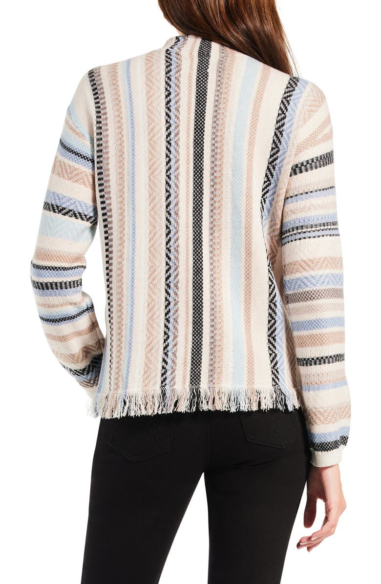 NIC+ZOE Early Frost Stripe Cotton Blend Sweater, Alternate, color,