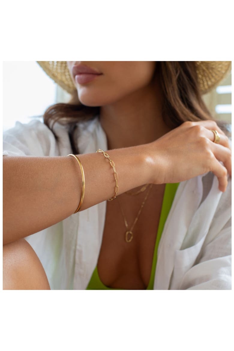 Paperclip Bracelet, Alternate, color, GOLD