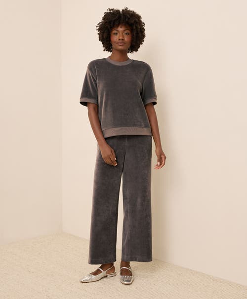 Pact Organic Cotton Pure Velour Sweatshirt Tee In Gray
