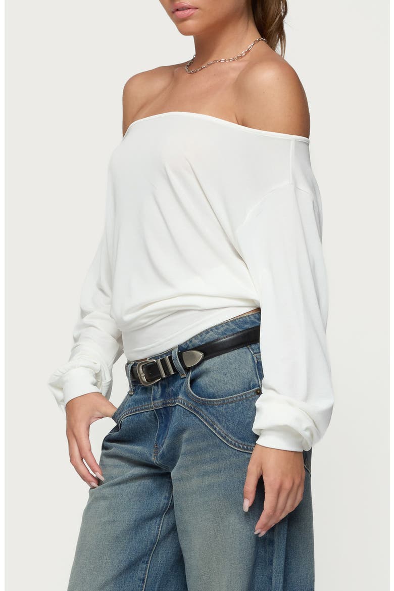 Nannie Off the Shoulder Top, Alternate, color, WHITE