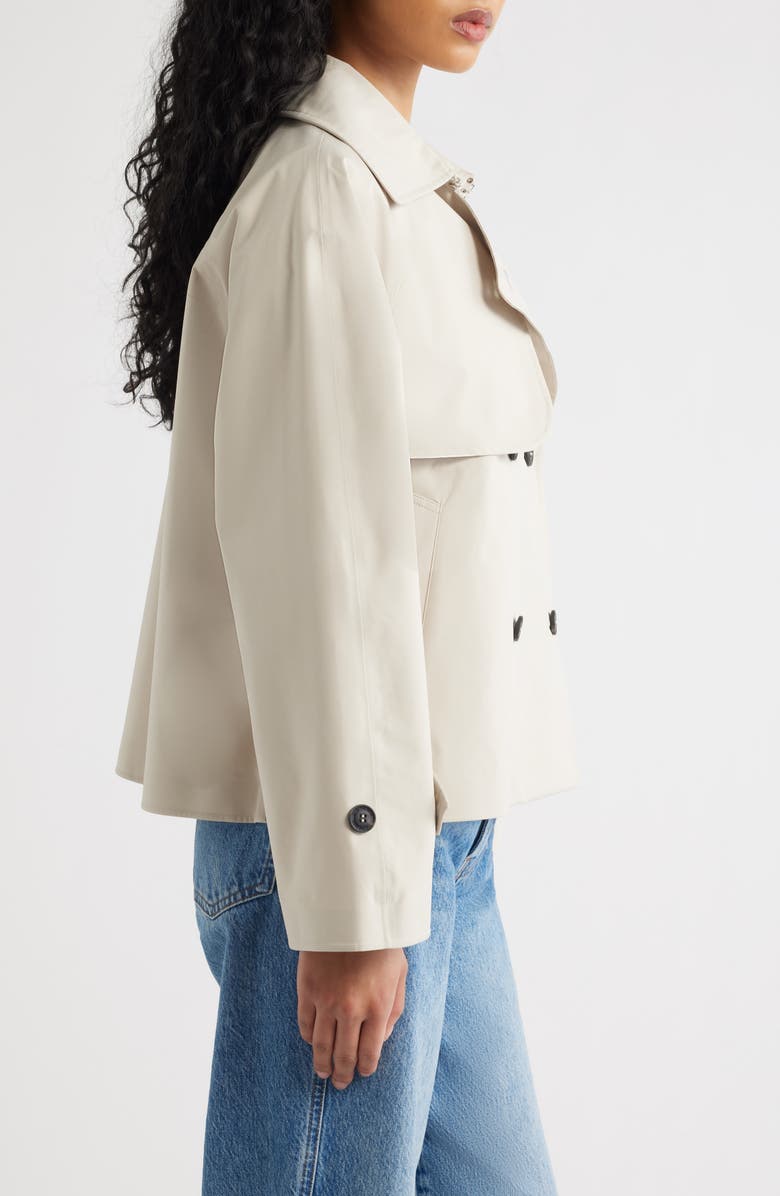 Save The Duck Garbo Waterproof Crop Trench Coat, Alternate, color, Shore Beige
