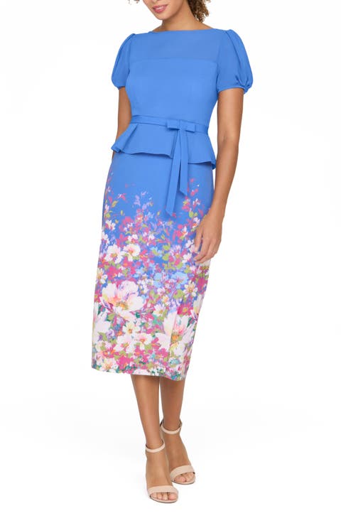 Annabelle Floral Peplum Midi Dress