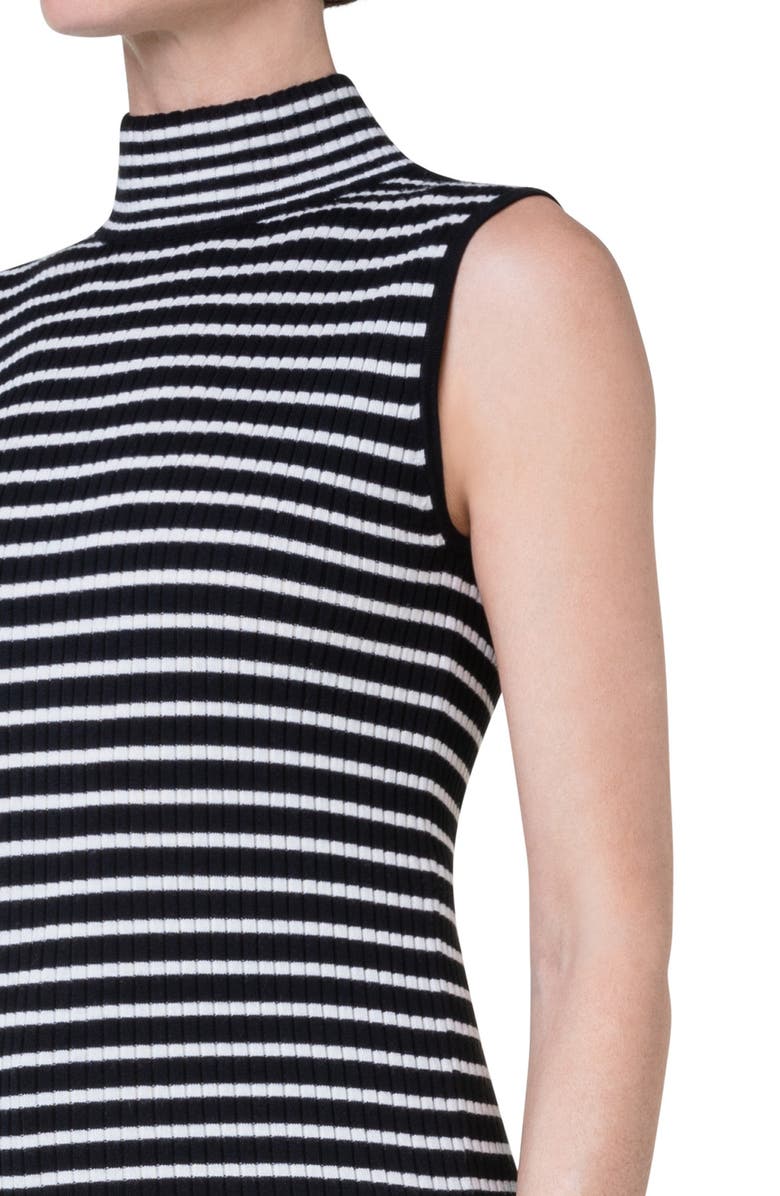 Akris punto Stripe Sleeveless Virgin Merino Wool Rib Sweater, Alternate, color, 