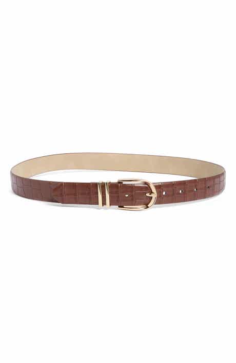 Croc Embossed Faux Leather Belt