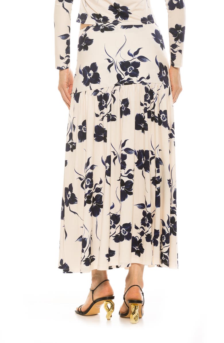 Alexia Admor Lia Low Rise Maxi Skirt, Alternate, color, Blue Floral