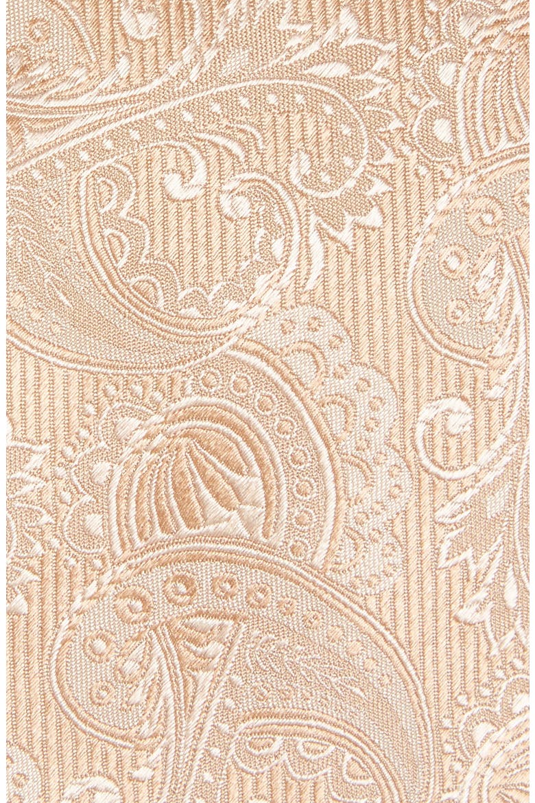 Textured Paisley Silk Tie, Alternate, color, LIGHT BROWN