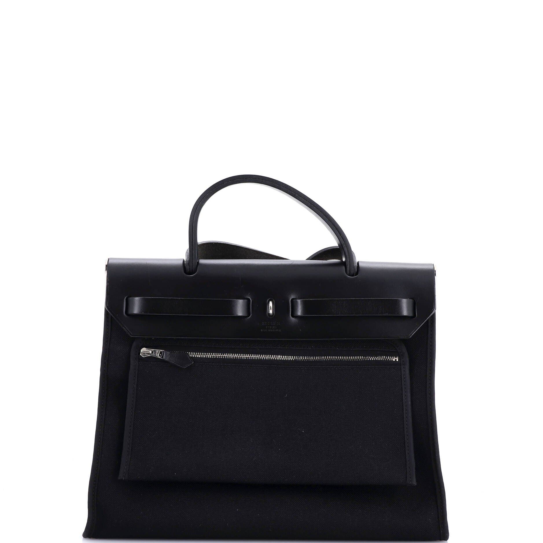 Pre-Owned Hermes Herbag Zip Leather and Toile 31, Alternate, color, 