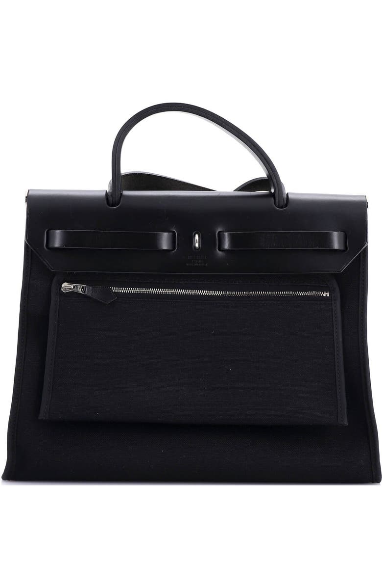 Pre-Owned Hermes Herbag Zip Leather and Toile 31, Alternate, color,