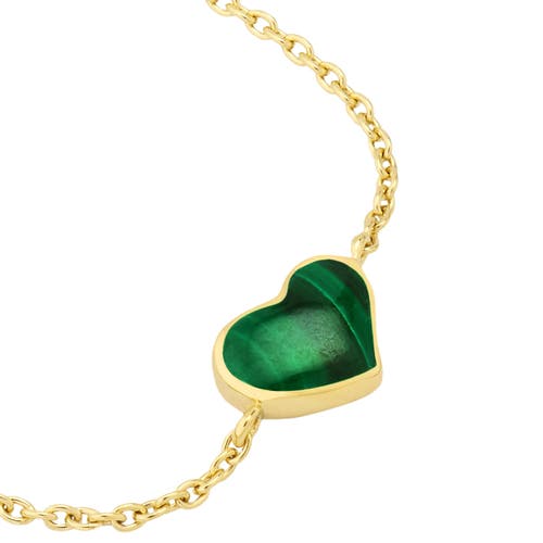 Jan Leslie Heart Bracelet Set In Sterling Silver With 18k Gold Overlay In Green