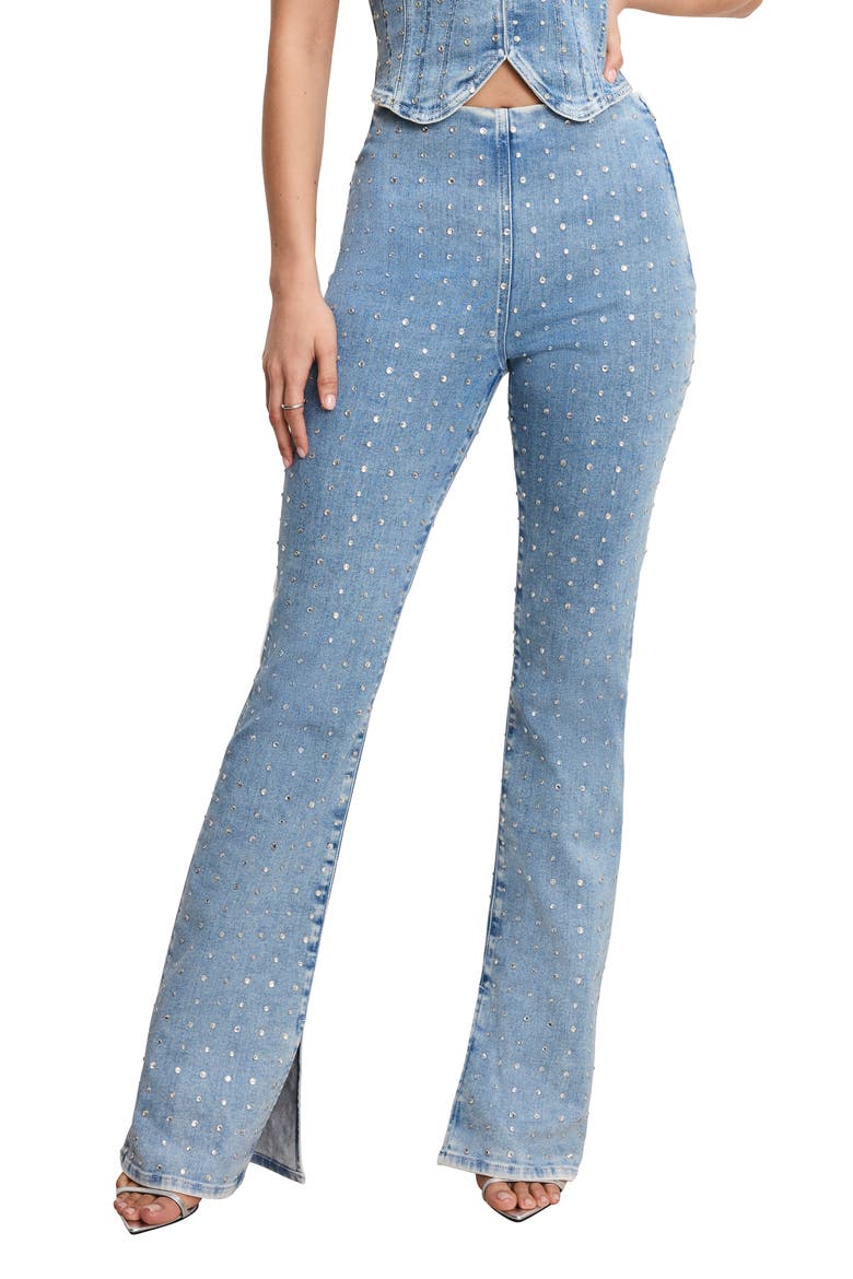 Dolly Crystal Denim Pants, Main, color, INDIGO1023