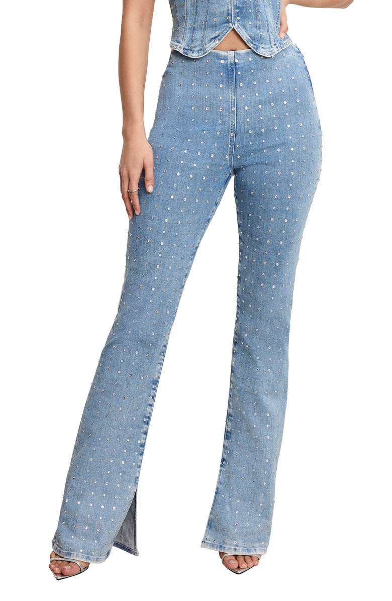 Good American Dolly Crystal Denim Pants, Main, color,