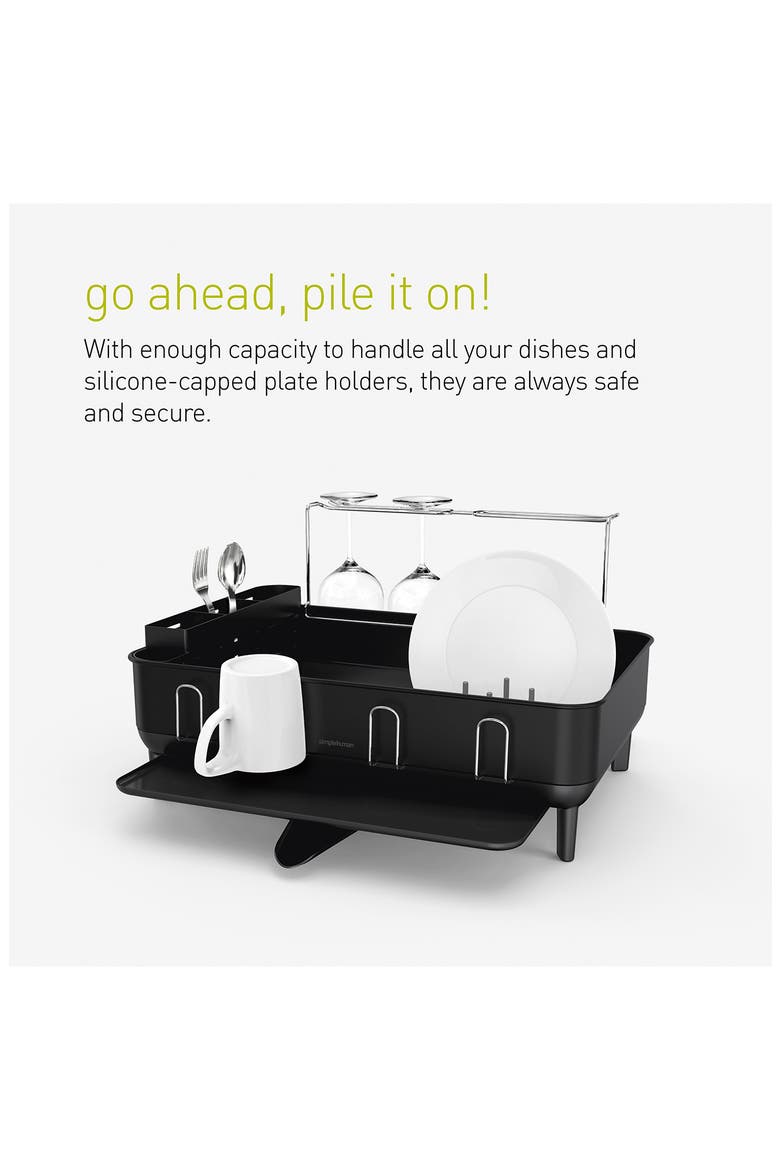 steel frame dishrack, Alternate, color, MATTE BLACK