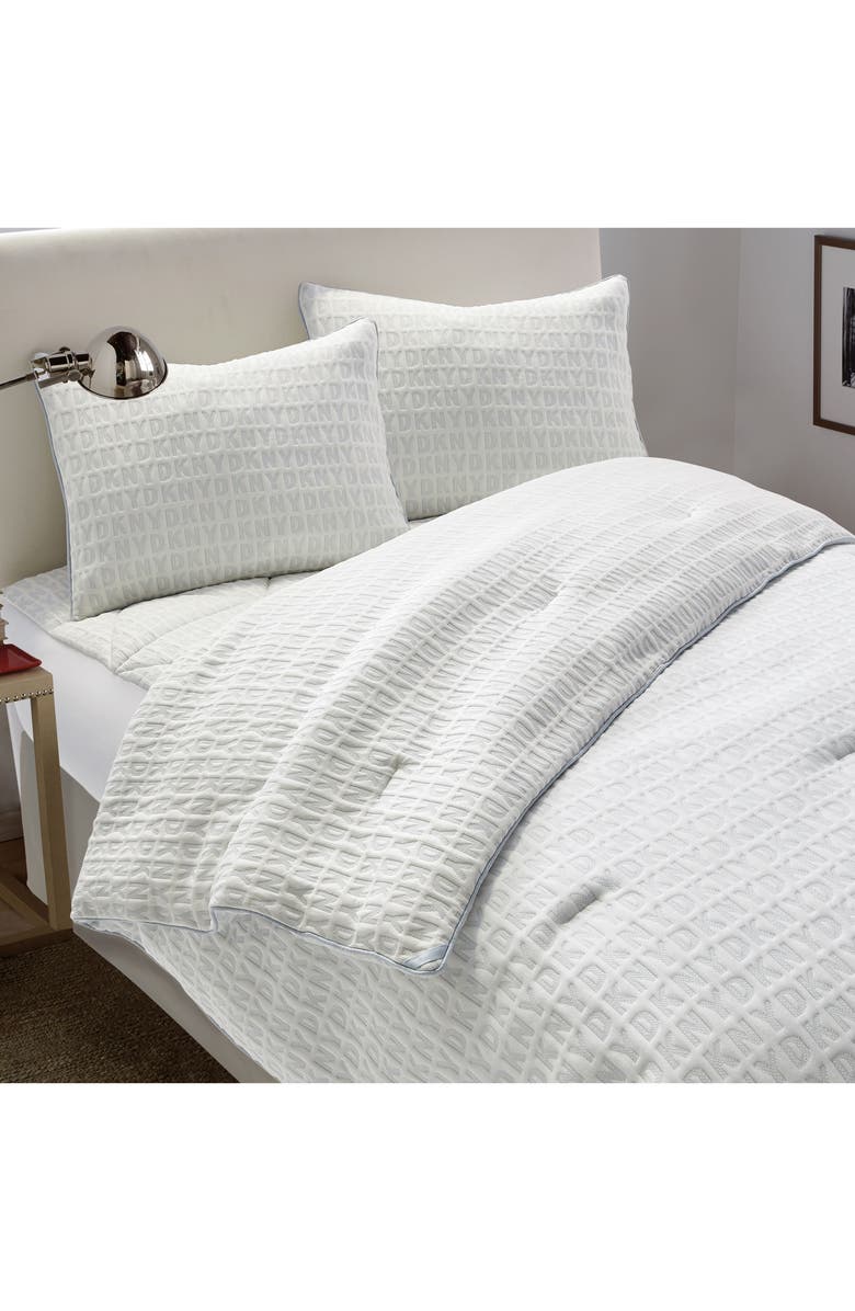 DKNY Basics Cool Down Logo Down Alternative Comforter Stuffer, Main, color,