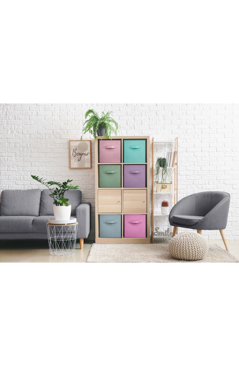 SORBUS 6-Pack Collapsible Storage Cubes, Alternate, color, Pastel Multi-Color