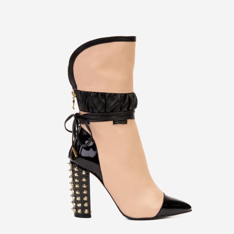 The Lucca Leather Mid Calf High Heel Boot Limited Edition