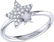 LuvMyJewelry Dreamer Dazzling Star Duo Diamond Ring - 0.09ct.