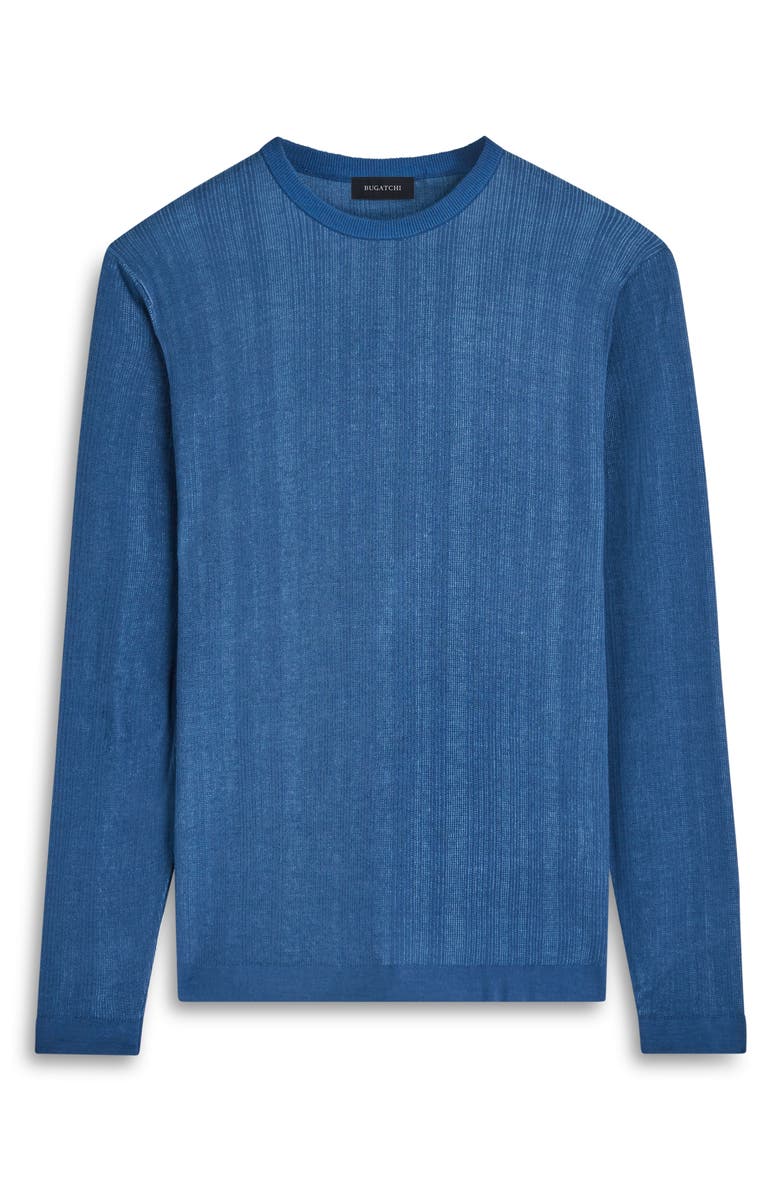 Bugatchi Cotton & Silk Crewneck Sweater, Alternate, color, Slate