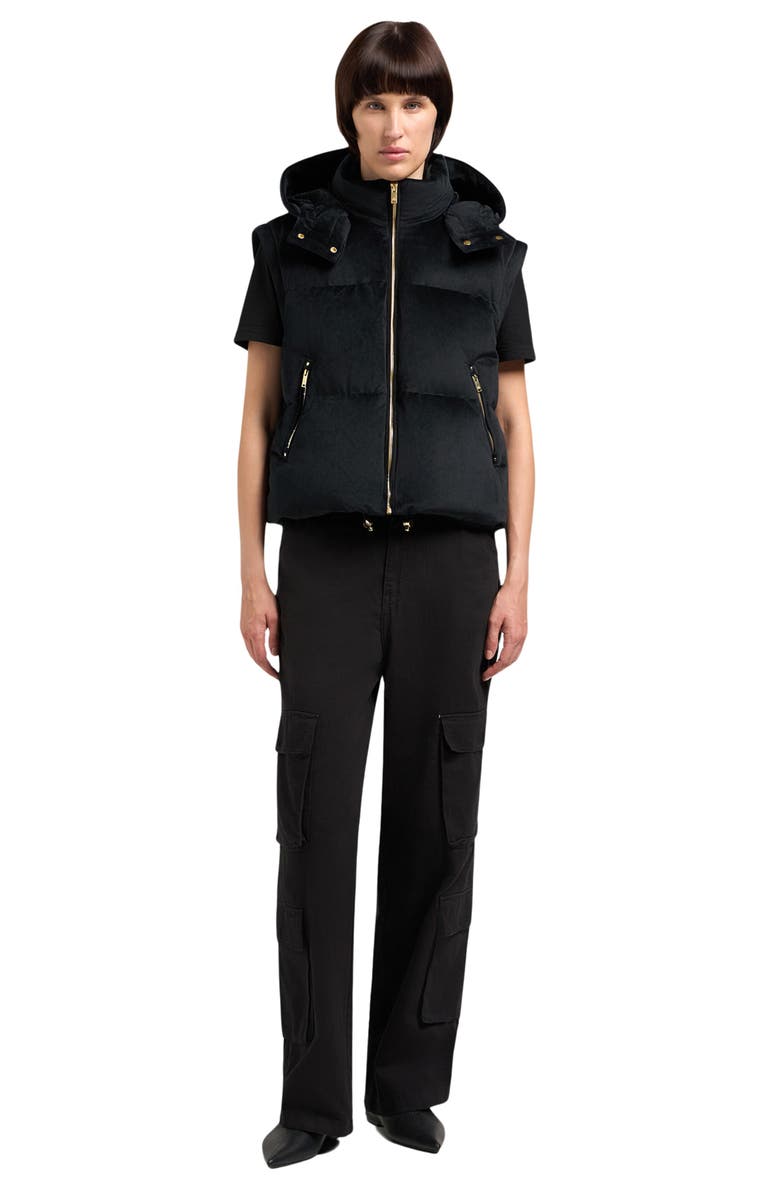 Moose Knuckles Misti Water & Wind Resistant 800 Fill Power Down Convertible Velour Jacket, Alternate, color, 