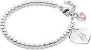 Tiny Blessings Sterling Silver 3mm Beads & Engraved Initial 5.25" Bracelet
