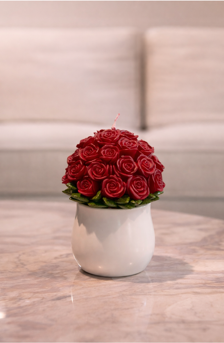 Southlake gifts Rose Bouquet Candle, Alternate, color, Dark Red Rose