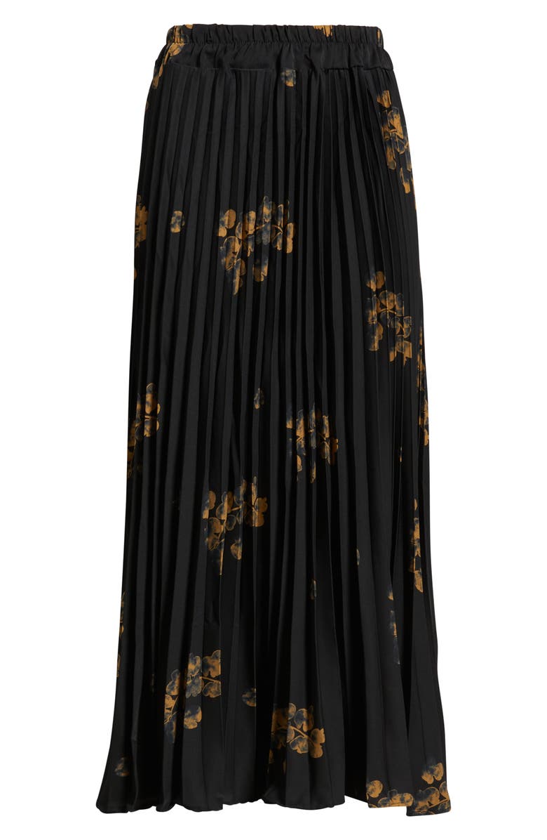 NIKKI LUND Alessandra Pleated Midi Skirt, Main, color, Black