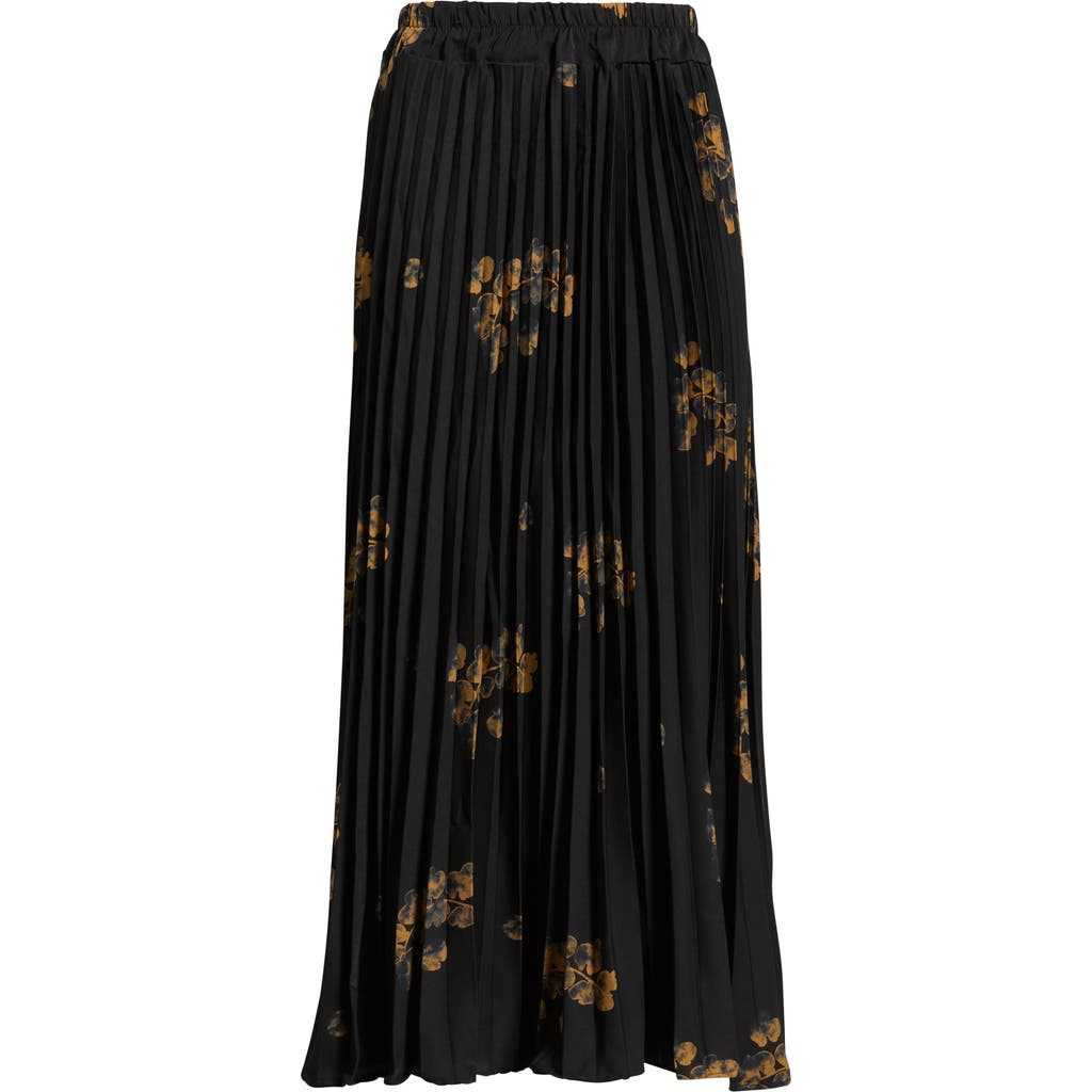 Nikki Lund Alessandra Pleated Midi Skirt In Black