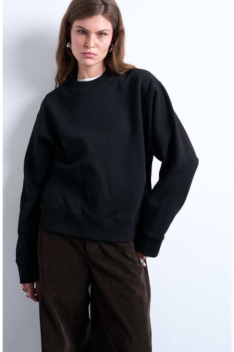 Ultimate Oversize Cotton Blend Sweatshirt, Main, color, BLACK