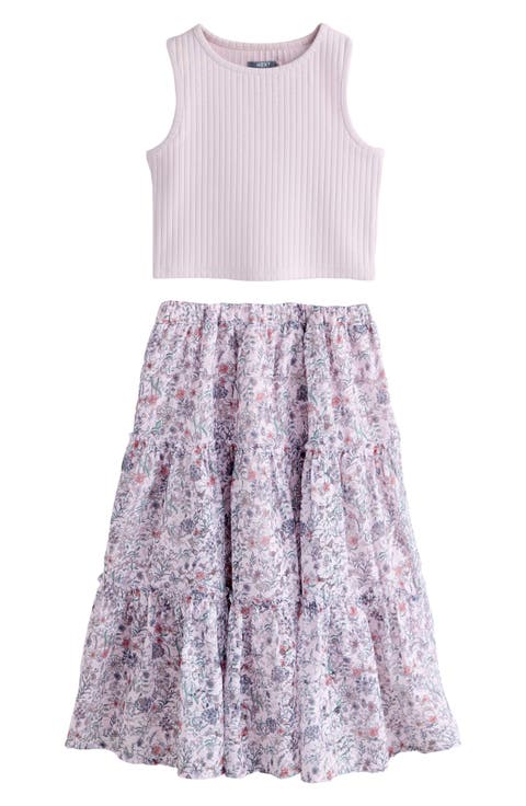 Kids' Rib Tank & Floral Skirt Set (Little Kid & Big Kid)