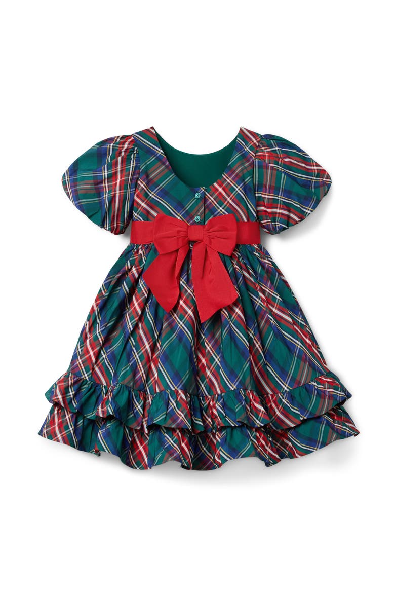 The Bow-Tied Tartan Dress, Alternate, color, Green