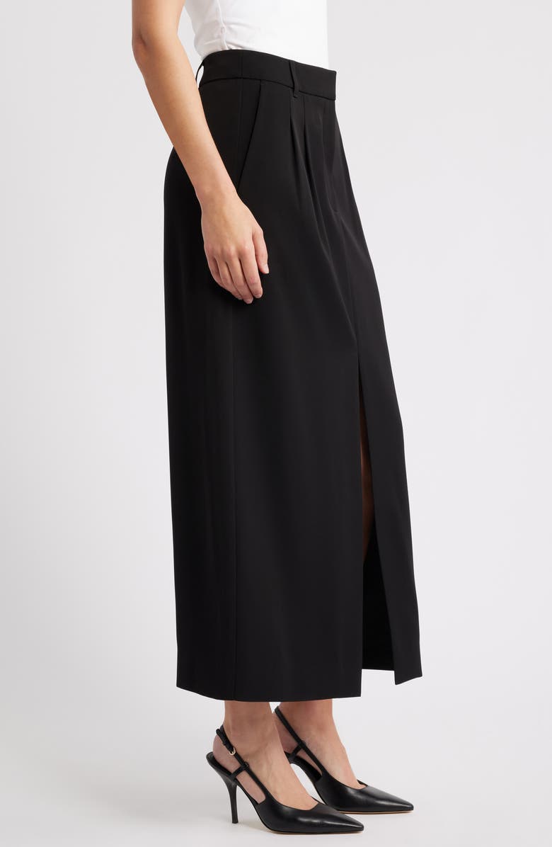 French Connection Harry Suiting Slit Maxi Skirt, Alternate, color, Black