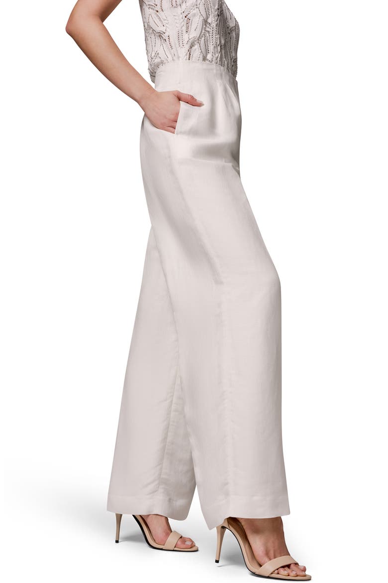 Pleated Wide Leg Pants, Alternate, color, CREAM