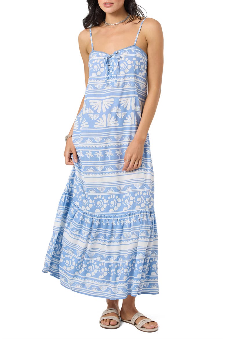 Tasmin Abstract Print Maxi Dress, Main, color, AZURINE