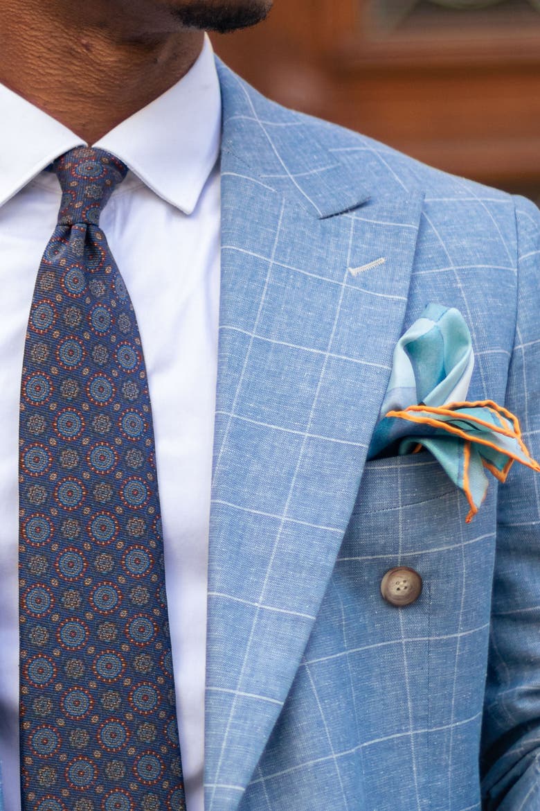 Harmony - Silk Pocket Square for Men, Alternate, color, Blue