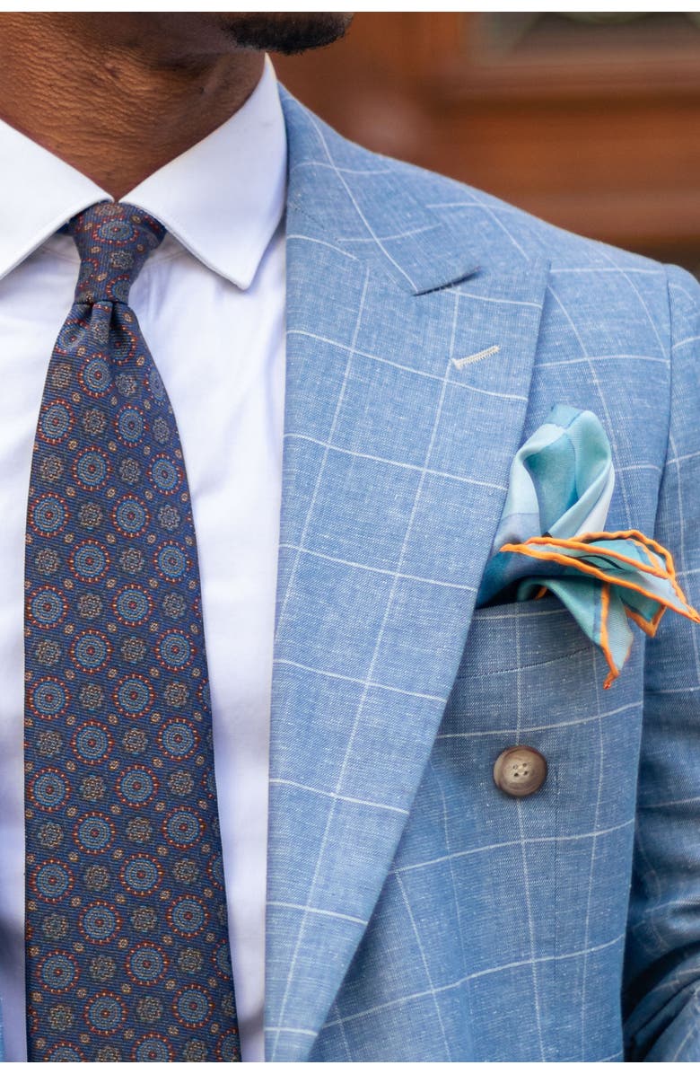 Elizabetta Harmony - Silk Pocket Square for Men, Alternate, color, Blue