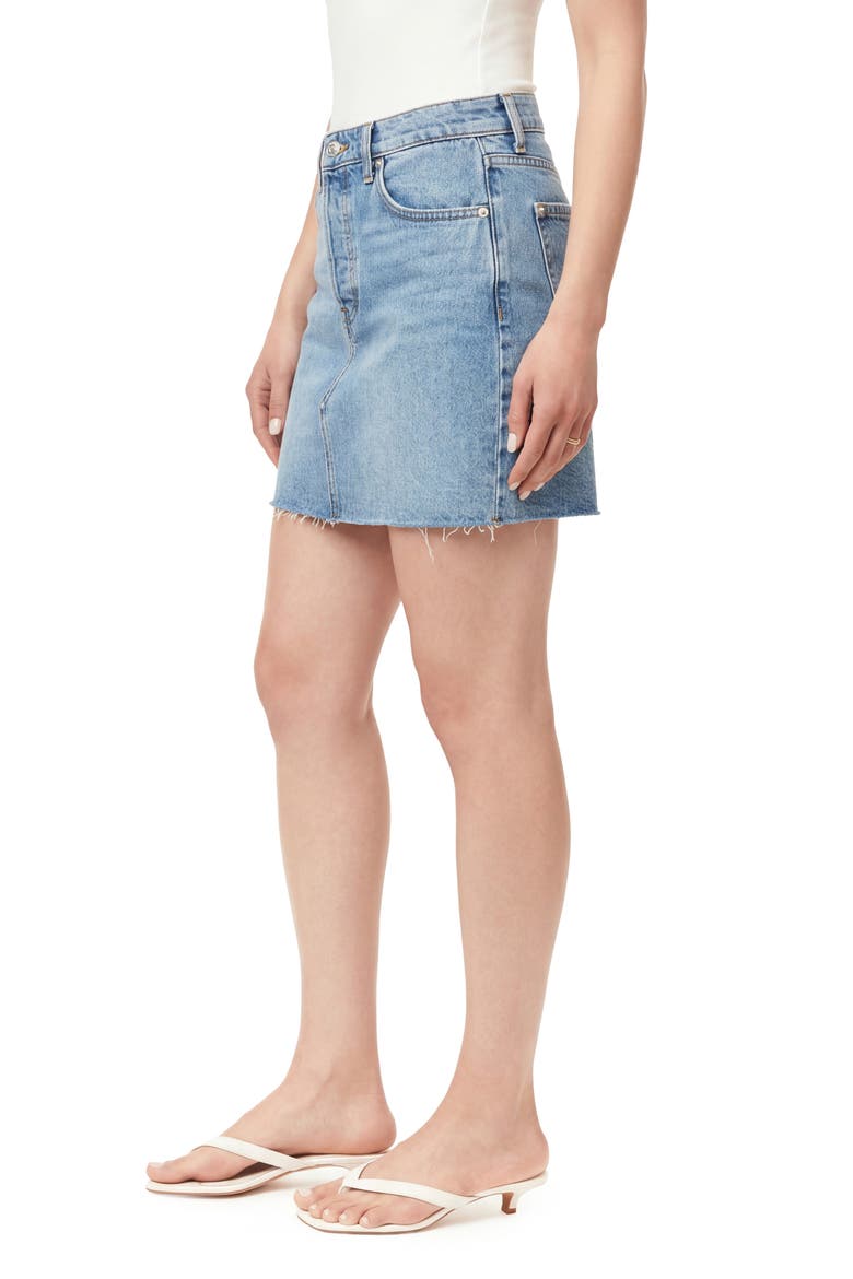 The High Waist Denim Miniskirt, Alternate, color, MARINA