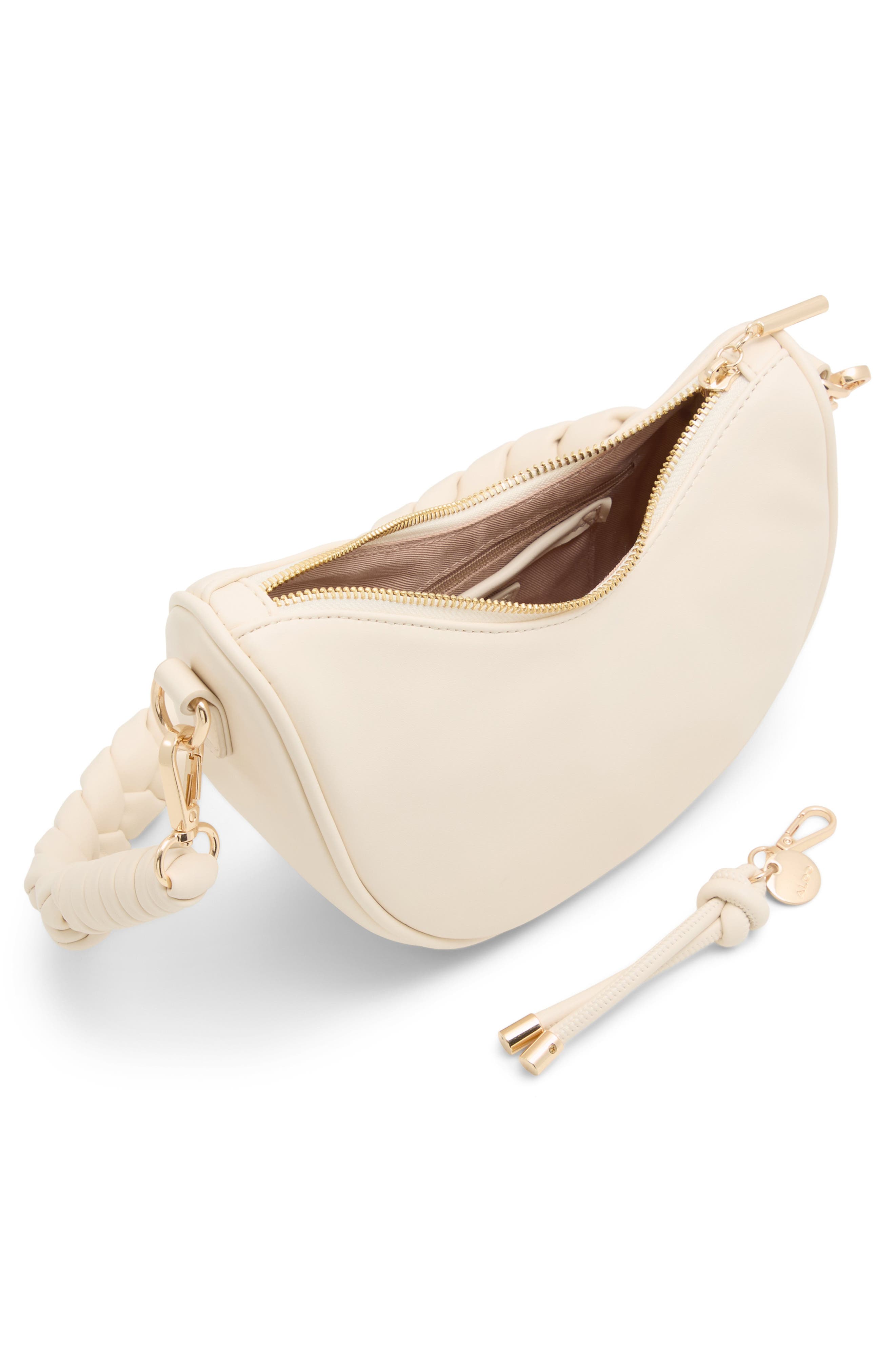 ALDO Amalfiax Faux Leather Shoulder Bag, Alternate, color, Bone