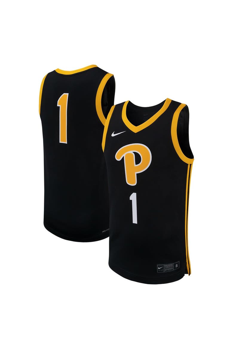 Men's Nike Black Pitt Panthers Replica Basketball Jersey, Main, color, Black