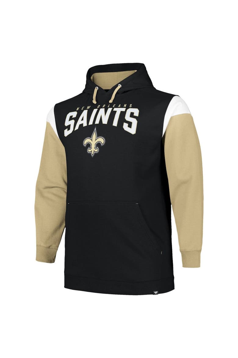 Men's Profile Black New Orleans Saints Big & Tall Trench Battle Pullover Hoodie, Alternate, color, Black