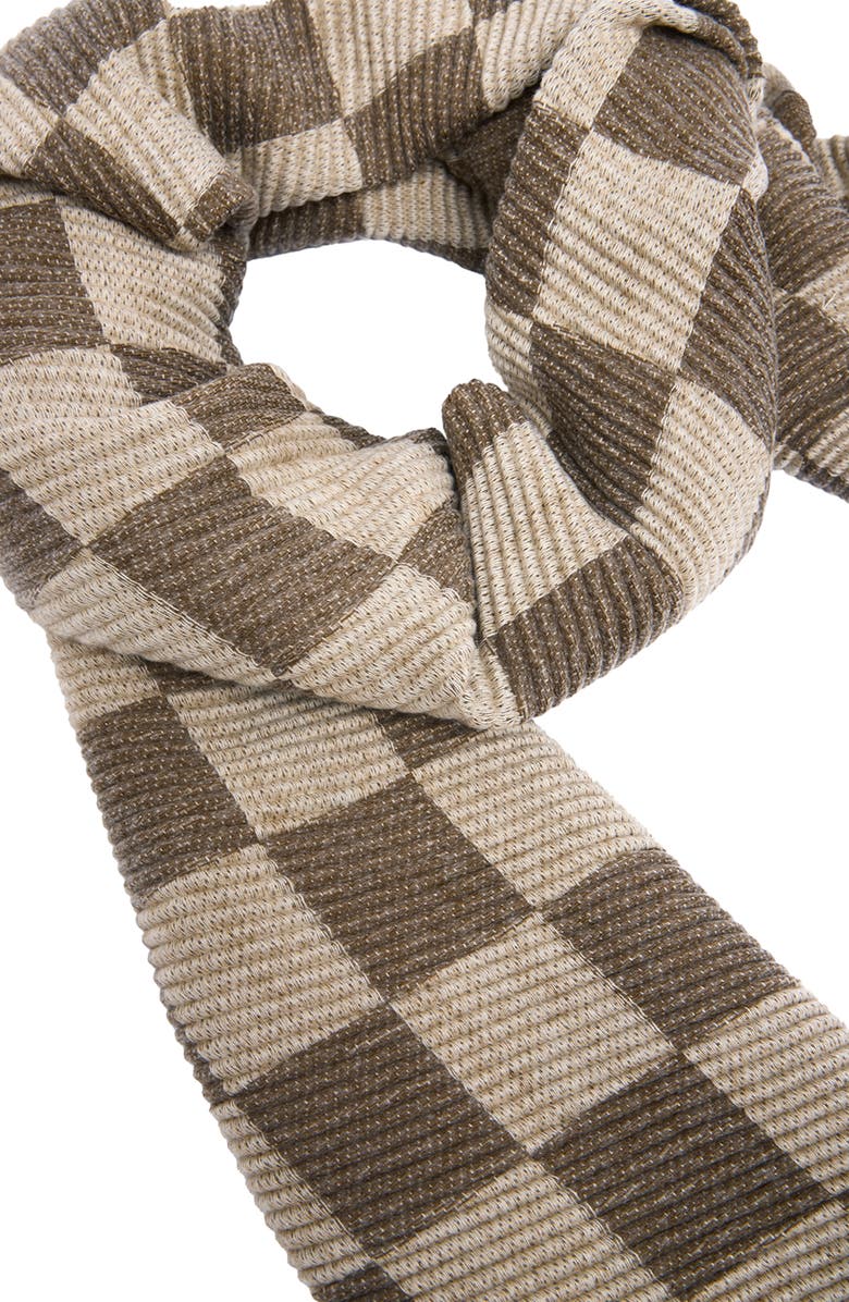 SAACHI Fringe Checkered Scarf, Alternate, color, Green/Beige